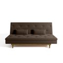 Ver imagem 5 de Sofá Cama 3 Lugares em Suede Tokio Yescasa Marrom/Castanho