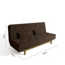 Ver imagem 3 de Sofá Cama 3 Lugares em Suede Tokio Yescasa Marrom/Castanho