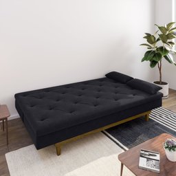 Sofá Cama 3 Lugares em Suede Tokio Yescasa - 2