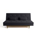 Ver imagem 5 de Sofá Cama 3 Lugares em Suede Tokio Yescasa Preto/Castanho