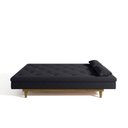 Ver imagem 7 de Sofá Cama 3 Lugares em Suede Tokio Yescasa Preto/Castanho
