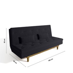 Sofá Cama 3 Lugares em Suede Tokio Yescasa - 3