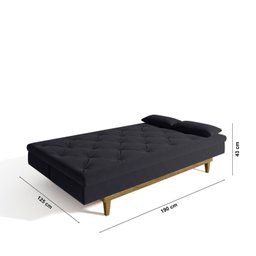 Sofá Cama 3 Lugares em Suede Tokio Yescasa - 4