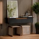 Ver imagem 2 de Rack Suspenso Pequeno Painel Parede Sala Tv Estante Quarto:preto/freijó