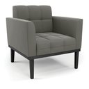 Ver imagem 2 de Poltrona Decorativa Karen Pés Fixo em Madeira Preto Suede Grafite G19 - Gran Belo