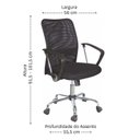 Ver imagem 4 de Kit 2 Cadeira de Escritorio Diretor Tela Mesh Comfort Preto