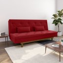 Ver imagem 1 de Sofá Cama 3 Lugares em Suede Tokio Yescasa