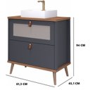 Ver imagem 3 de Gabinete para Banheiro com Cuba Mily Espresso Móveis Cinza/Titanium