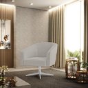 Ver imagem 6 de Poltrona Decorativa Base Giratória Cromada Stella Bouclê Cinza D03 - D'Rossi