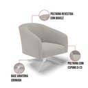 Ver imagem 5 de Poltrona Decorativa Base Giratória Cromada Stella Bouclê Cinza D03 - D'Rossi