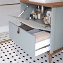 Ver imagem 2 de Gabinete para Banheiro com Cuba Mily Espresso Móveis Verde/Pistache