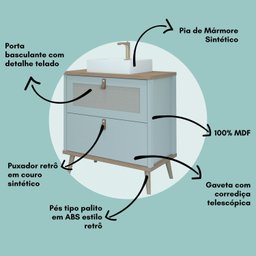 Gabinete para Banheiro com Cuba Mily Espresso Móveis - 6