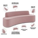 Ver imagem 3 de Sofá 4 Lugares Sala de Estar Cancún D02 Veludo Rosê 230 cm C-305 - Lyam Decor