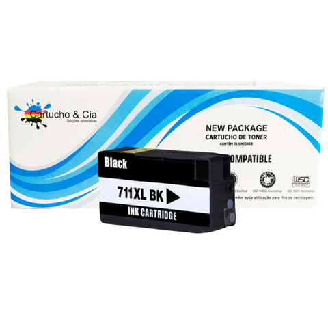 Cartucho de Tinta Compatível com Hp 711xl Preto Cz133a 75ml