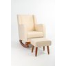 Poltrona de Amamentação com Balanço Suede Bege - Lahome Decor - 1