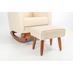 Poltrona de Amamentação com Balanço Suede Bege - Lahome Decor - 3