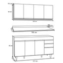 Ver imagem 4 de Armário Aéreo Nevada e Balcão para Pia com Tampo 160cm Arkansas Preto - Lumil Lumil Móveis
