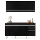 Ver imagem 6 de Armário Aéreo Nevada e Balcão para Pia com Tampo 160cm Arkansas Preto - Lumil Lumil Móveis