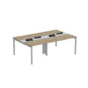 Ver imagem 2 de Estação de Trabalho Mesa Plataforma Escritório para 4 Pessoas Dupla com Caixa de Tomada Pé Painel