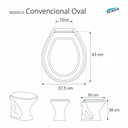 Ver imagem 3 de Assento Sanitario Almofadado Convencional Oval Areia para Vaso Icasa