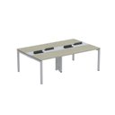 Ver imagem 2 de Estação de Trabalho Mesa Plataforma Escritório para 4 Pessoas Dupla com Caixa de Tomada Pé Painel