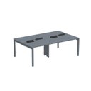 Ver imagem 2 de Estação de Trabalho Mesa Plataforma Escritório para 4 Pessoas Dupla com Caixa de Tomada Pé Painel