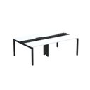 Ver imagem 2 de Estação de Trabalho Mesa Plataforma Escritório para 4 Pessoas Dupla com Caixa de Tomada Pé Painel