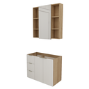 Ver imagem 1 de Conjunto de Banheiro sem Cuba Vittare 80cm Estilare Cnj5007 Carvalho/branco Gaveta Esquerda