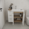 Conjunto de Banheiro sem Cuba Vittare 80cm Estilare Cnj5007 Carvalho/branco Gaveta Esquerda - 4