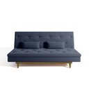 Ver imagem 5 de Sofá Cama 3 Lugares em Suede Tokio Yescasa Azul/Castanho