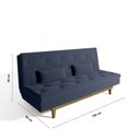 Ver imagem 3 de Sofá Cama 3 Lugares em Suede Tokio Yescasa Azul/Castanho