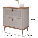Ver imagem 3 de Gabinete para Banheiro com Cuba Mily Espresso Móveis Bege/Cappuccino