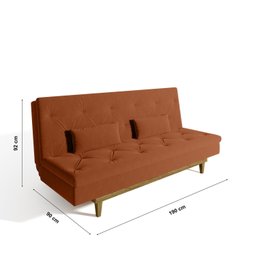 Sofá Cama 3 Lugares em Suede Tokio Yescasa - 3
