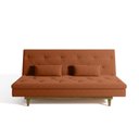 Ver imagem 5 de Sofá Cama 3 Lugares em Suede Tokio Yescasa Laranja/Castanho