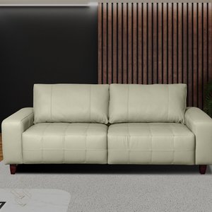 Sofá 3 Lugares 200cm Miami Couro Tiza Legítimo