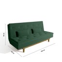 Ver imagem 3 de Sofá Cama 3 Lugares em Suede Tokio Yescasa Verde/Castanho