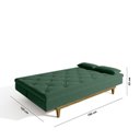 Ver imagem 4 de Sofá Cama 3 Lugares em Suede Tokio Yescasa Verde/Castanho