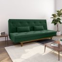 Ver imagem 1 de Sofá Cama 3 Lugares em Suede Tokio Yescasa