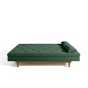 Ver imagem 7 de Sofá Cama 3 Lugares em Suede Tokio Yescasa Verde/Castanho