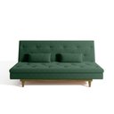 Ver imagem 5 de Sofá Cama 3 Lugares em Suede Tokio Yescasa Verde/Castanho