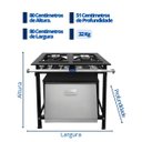 Ver imagem 4 de Fogão Industrial 2 Bocas 30x30 Baixa Pressão P7 com Forno JCN