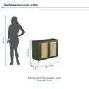 Ver imagem 3 de Buffet Bend 99 cm Porta Sextavada Incolar Musgo com Pé Dourado