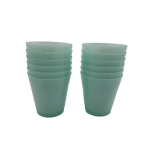 10 Copos Bicolores Cozinha Suco Conjunto de Copos Verde com Branco Dehaus Rosa