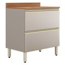 Ver imagem 7 de Balcão MDF 1 Porta e 1 Gaveta 80cm com Tampo Proença Bege/Nogueira/Nude Prime