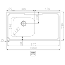Ver imagem 2 de Pia de Inox 1,00 X 0,53 Lisa Deslocada para Esquerda