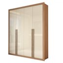 Ver imagem 3 de Guarda-roupa Solteiro Severo 4 Portas 3 Gavetas Cinamomo/off White - Panorama Móveis