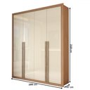 Ver imagem 4 de Guarda-roupa Solteiro Severo 4 Portas 3 Gavetas Cinamomo/off White - Panorama Móveis