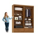 Ver imagem 4 de Closet Modulado 2 Peças 2 Gavetas Smart Versatile Espresso Móveis Bege/Cinamomo