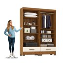 Ver imagem 4 de Closet Modulado 2 Peças 2 Gavetas Smart Versatile Espresso Móveis Bege/Cinamomo/Off White