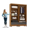Ver imagem 4 de Closet Modulado 2 Peças 2 Gavetas Smart Versatile Espresso Móveis Bege/Cinamomo/Chumbo